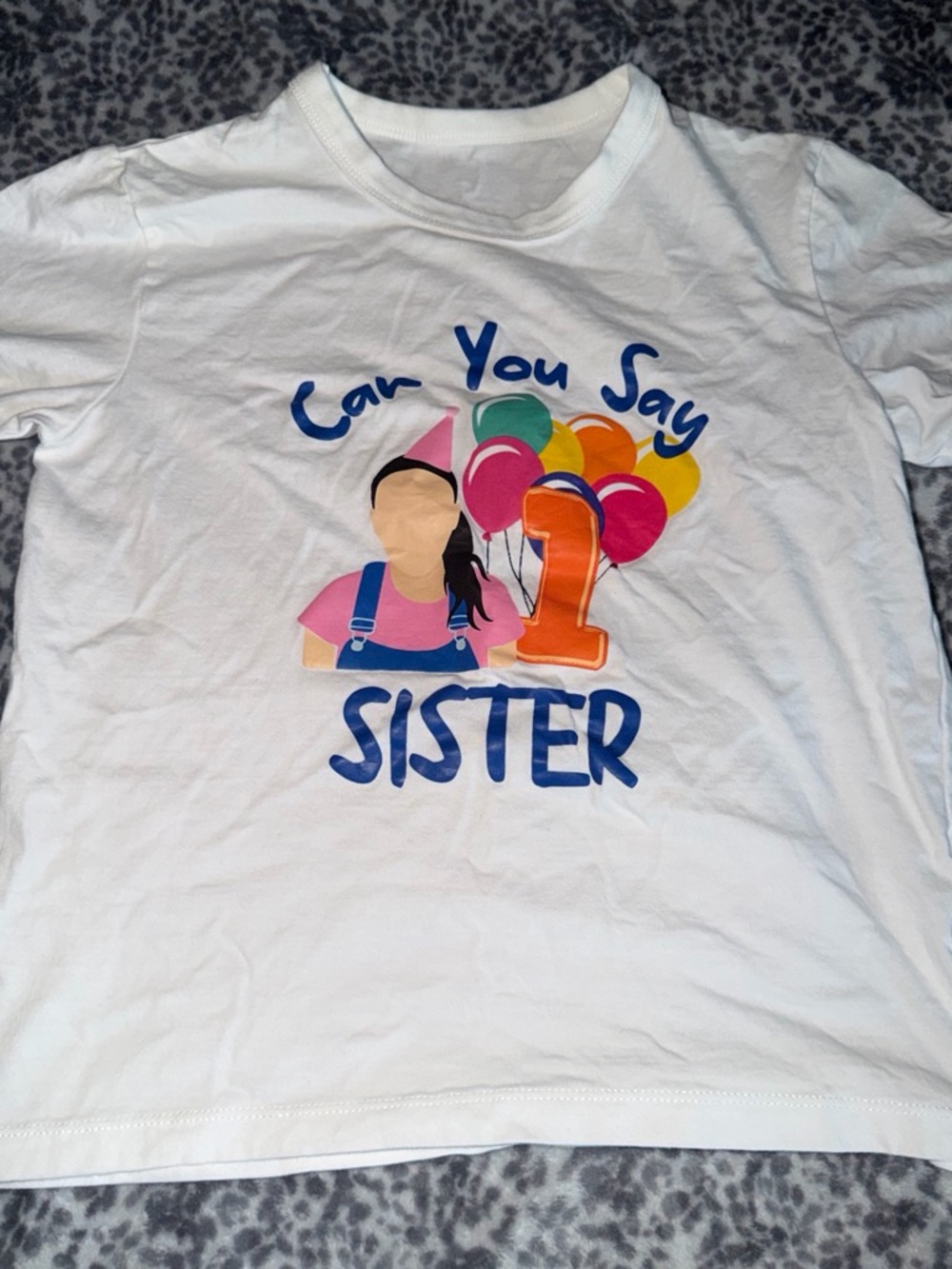 White "Can You Say Sister" Graphic Kids Tee